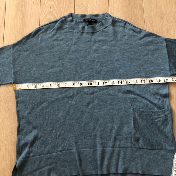 Eileen Fisher Merino Wool Blend Pocket Light Sweater in Light Blue Size XS - Picture 2 of 10